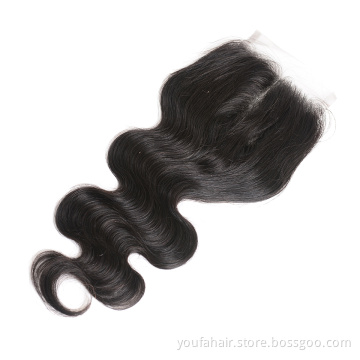 Wholesale Brazilian Virgin Unprocessed Human Hair 4x4 HD Lace Closure Body Weaves Frontal Lace Closure with Bundles